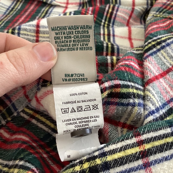 L.L.Bean Women’s Scotch Plaid Flannel Shirt Red Green Relaxed Fit Cotton - Picture 8 of 11